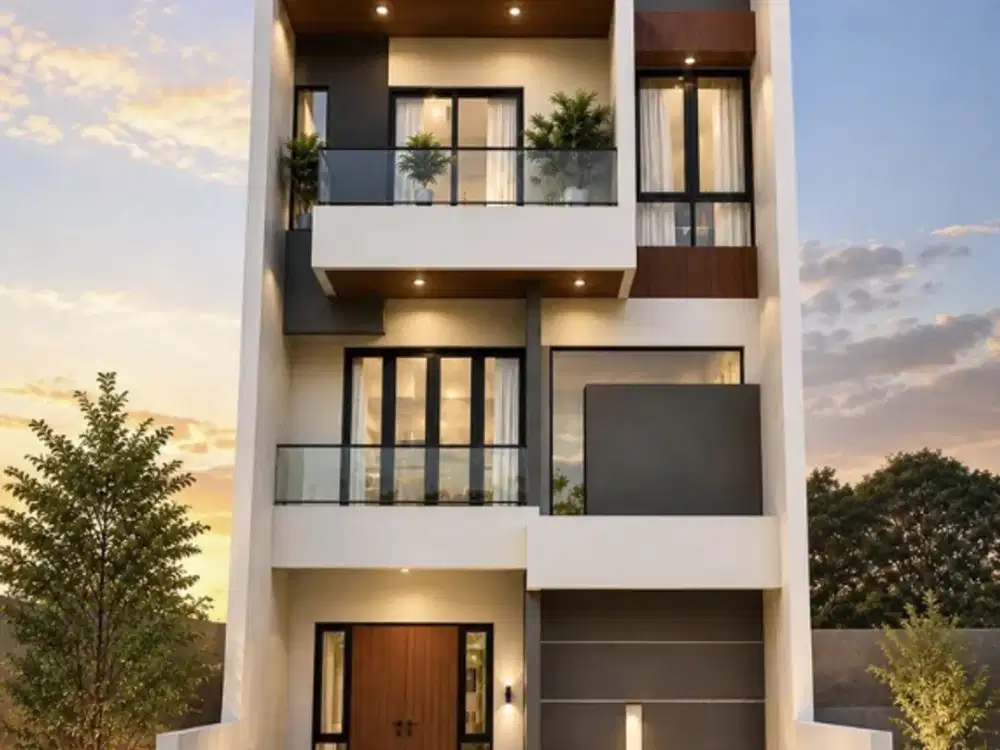 Dijual Rumah Modern Brand New 3.5 Lantai Dilengkapi Lift, Swimming Pool, Rooftop di Kota Wisata Cibubur