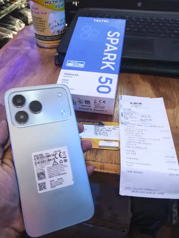DI JUAL TECNO SPARK 50 RAM 6+6/128 FULLSET BATRE BADAK 7000 MAH