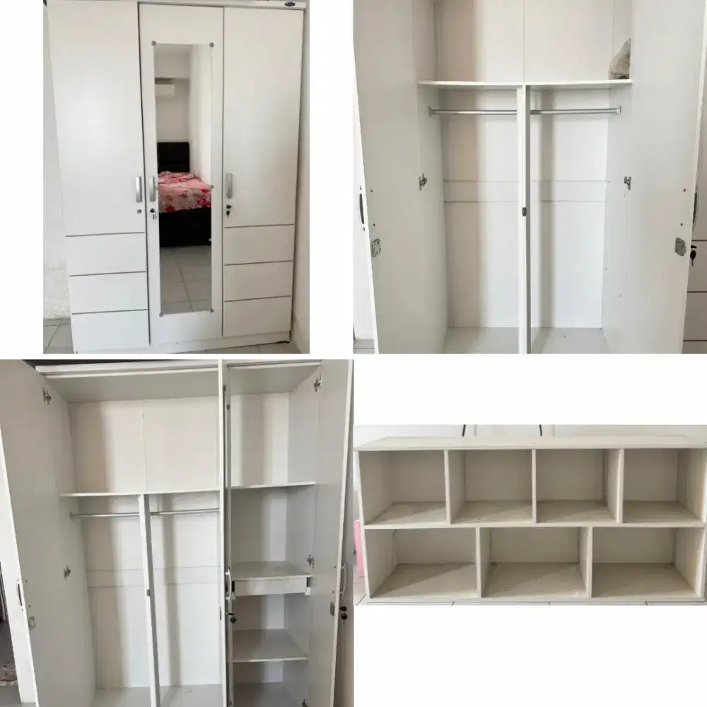 Lemari Pakaian Olimpyc G-Star 3 Pintu dan Rak Susun Serbaguna