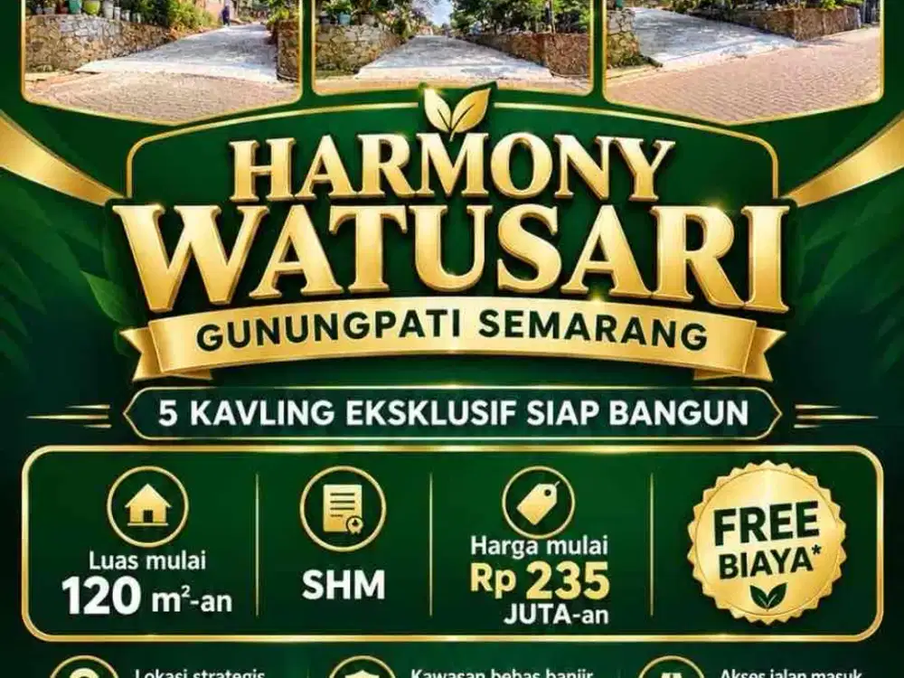 Tanah kavling diwatusari patemon SHM lokasi datar
