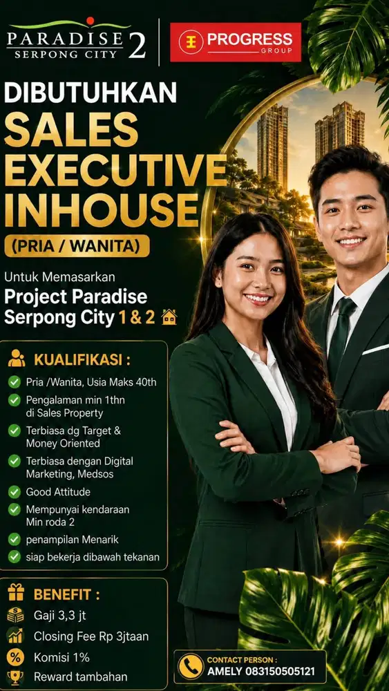 Dibutuhkan cepat lowongan kerja sales property