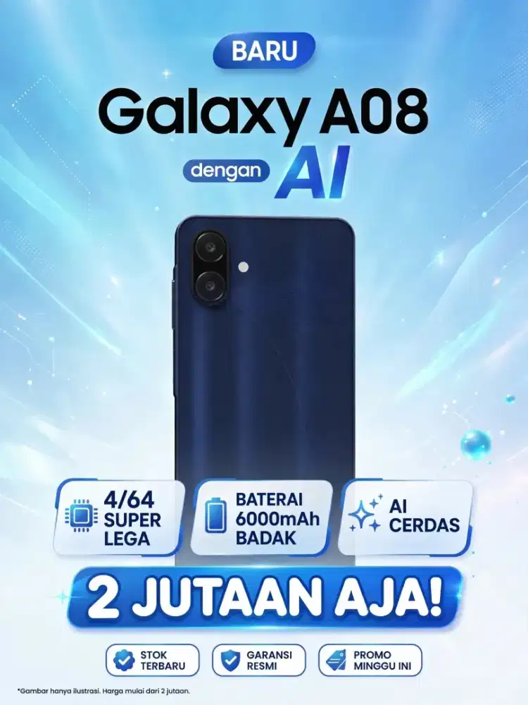 SAMSUNG GALAXY A08 64GB 128GB GARANSI RESMI 1 TAHUN