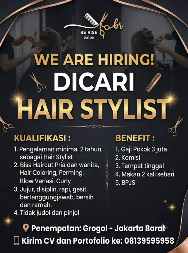 Dicari Hair Stylist dan Terapis Grogol-Jakbar