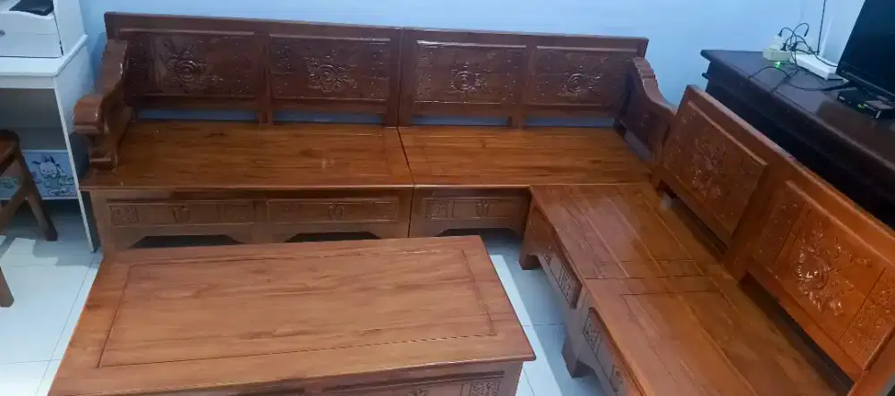 Kursi jati 1 set meja