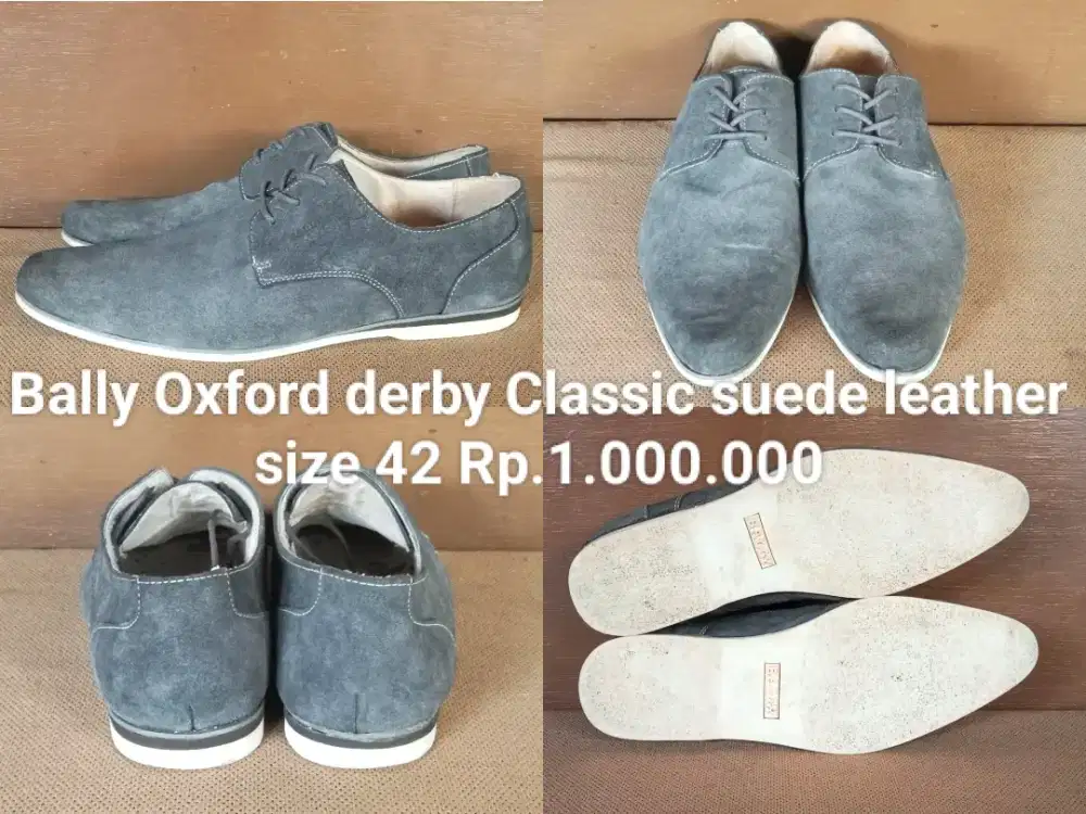 Sepatu kulit suede formal Bally size 42