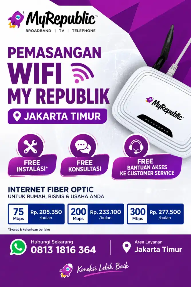 Wifi My Republik Gratis Biaya Pasang