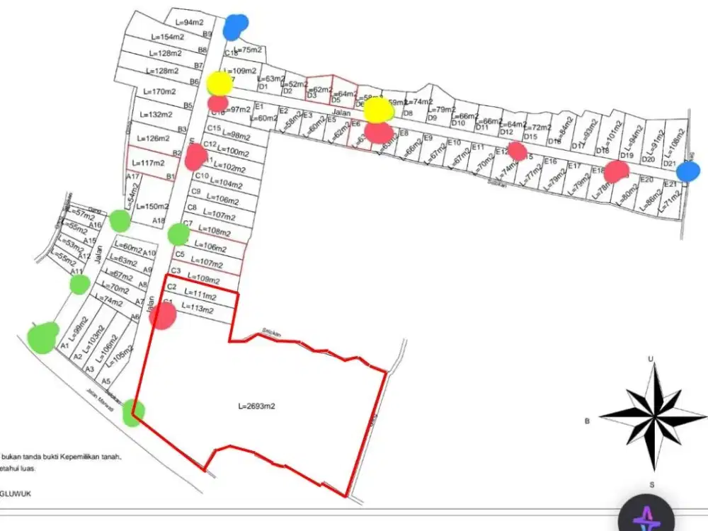 Dijual kav pinggir jalan dekat Taman Bunga Nusantara puncak cianjur