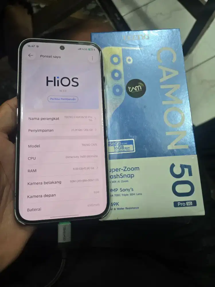 Tecno Camon 50 Pro 8+8/256 5G msih grnsi tutup belakng retak bs TT