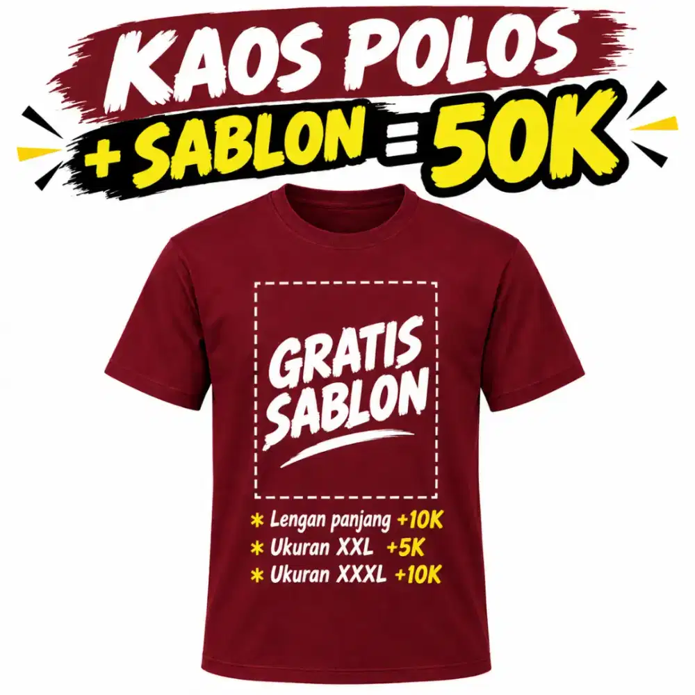 Kaos Polos Gratis Sablon
