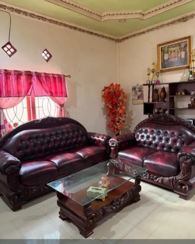 sofa bahan jati asli