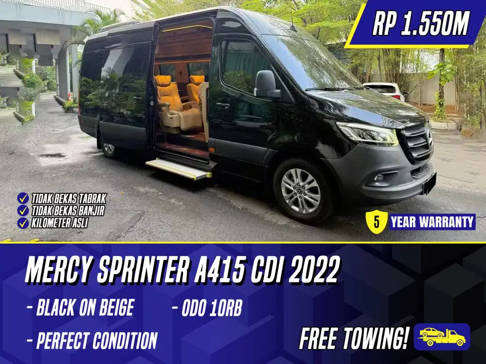 Mercedes Benz Sprinter A415 CDI 2022 NIK 2021 Black Hitam Mercy A 415