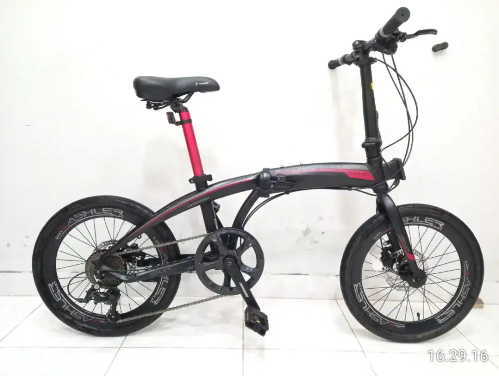 sepeda lipat odessy ashler frame alloy 9speed rem hidrolik bisa TT