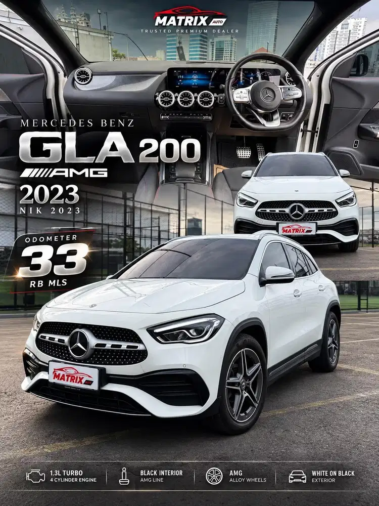 Mercy GLA200 Nik 2023 white on black Siap pakai