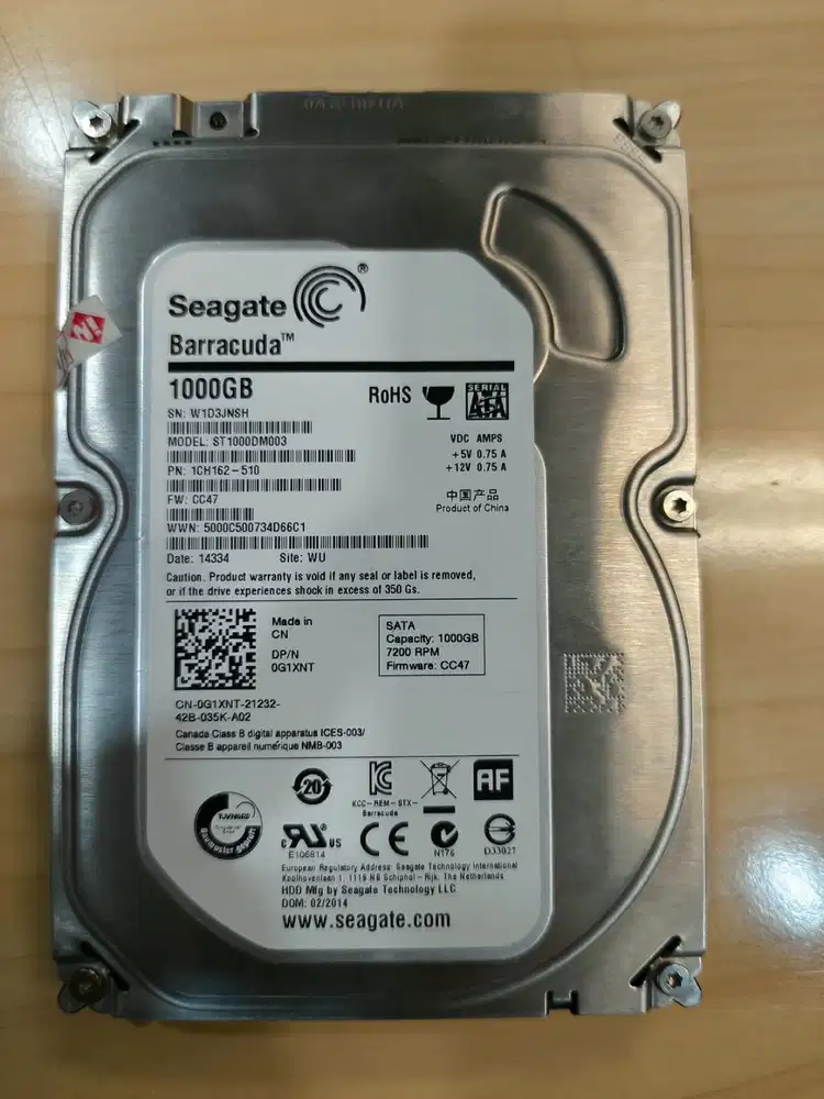 Dijual HDD Seagate Barracuda 1TB Second