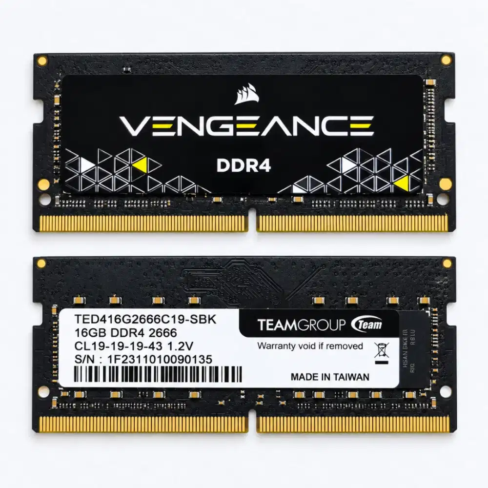 RAM Laptop 32GB DDR4 2666MHz (2x16GB) Corsair Vengeance + TeamGroup
