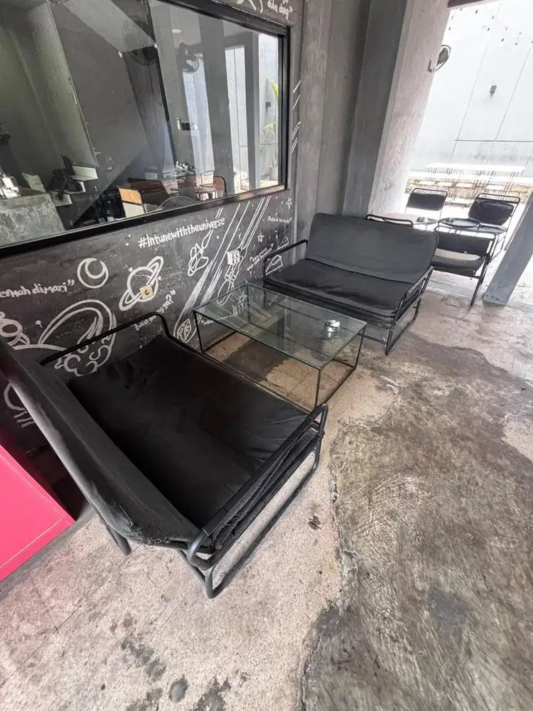 Sofa Bed IKEA + Meja Kaca Custom