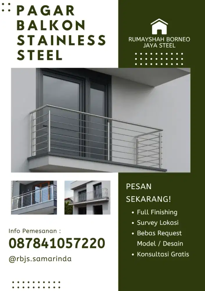 Jasa Pembuatan Pagar Balkon Stainless Steel Minimalis