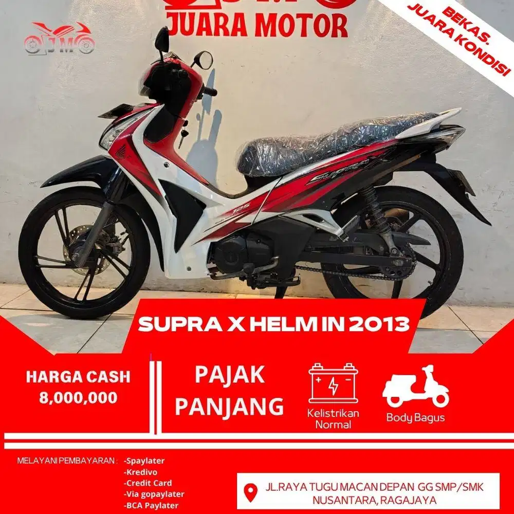 HONDA SUPRA X HELM IN 2013 SURAT LENGKAP PAJAK AKTIF DAN TERMURAH
