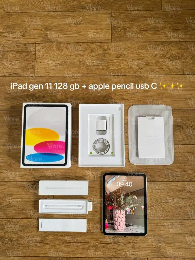 iPad gen 11 (A16) 128 gb wifi only dan apple pencil usb C