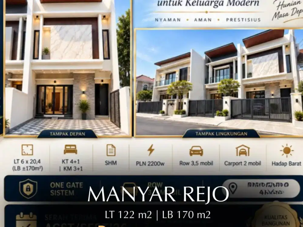 DIJUAL RUMAH MANYAR REJO