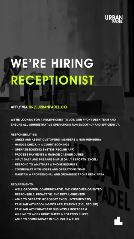 Admin Operation & Front Desk