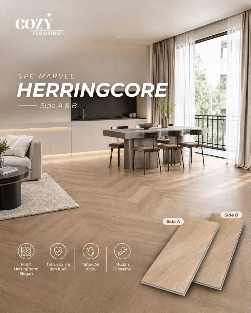 SPC Marvel Herringcore Tebal 4mm + 1mm IXPE / Side A & B / SPC Lantai