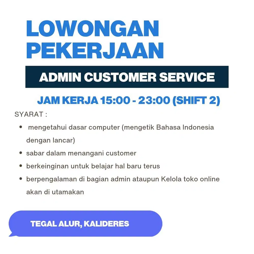 Lowongan Kerja CS