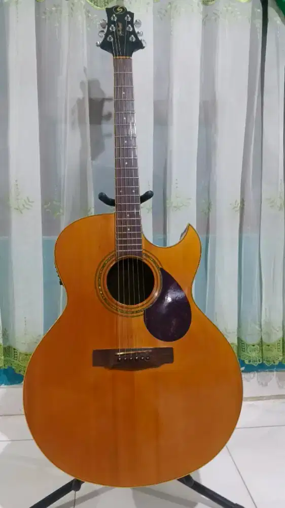 Gitar samick j-5ce akustik elektrik lengkap tas