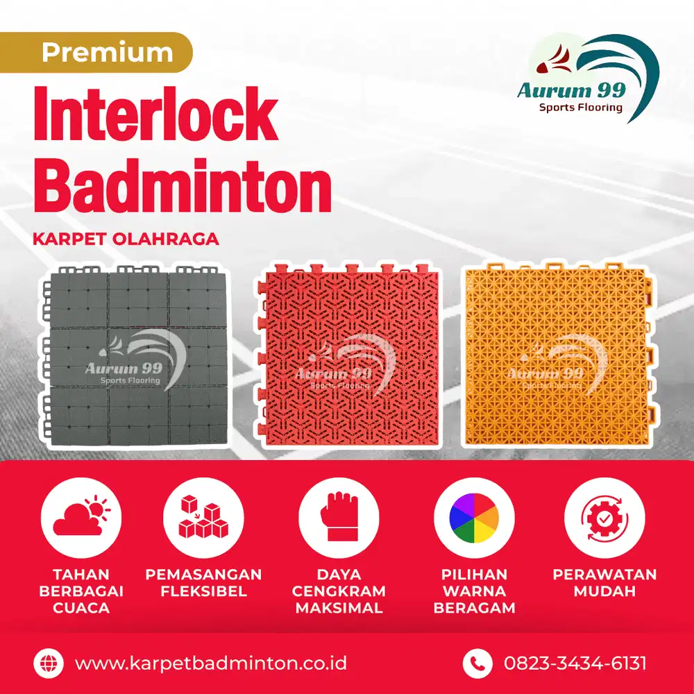 Lantai Badminton | Karpet Interlock Badminton (Premium)
