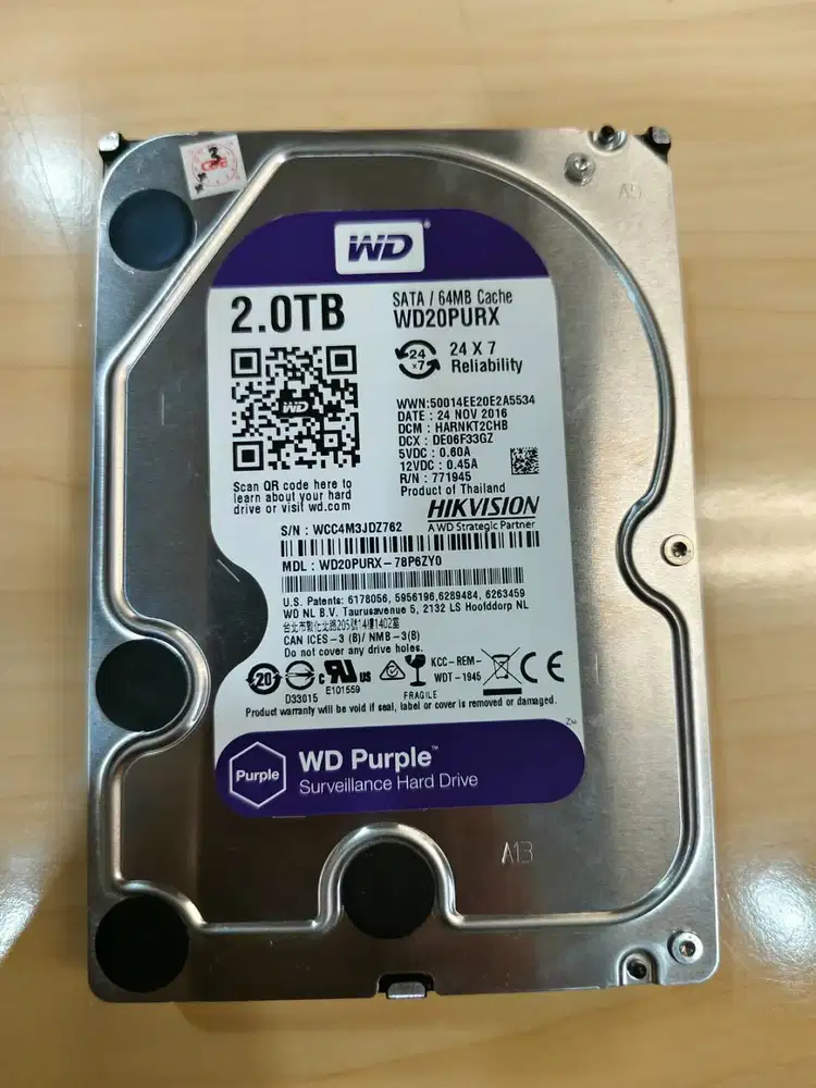 Dijual second HDD WD Purple 2TB