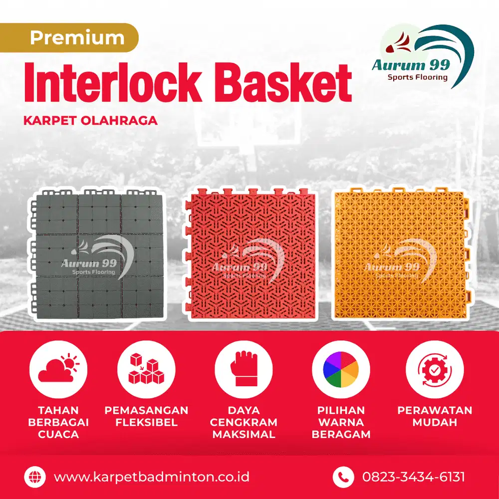 Interlock Basketball - Lantai Basket Outdoor (Premium)