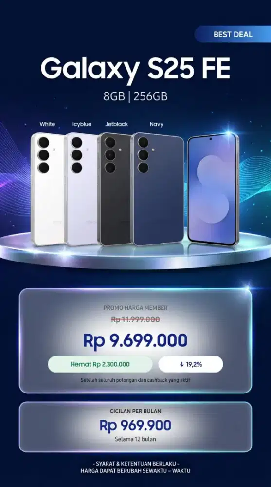 SAMSUNG S25 FE POTONGAN HARGA 
DISKON TERMURAH
FREE ADAPTOR ORI 25W