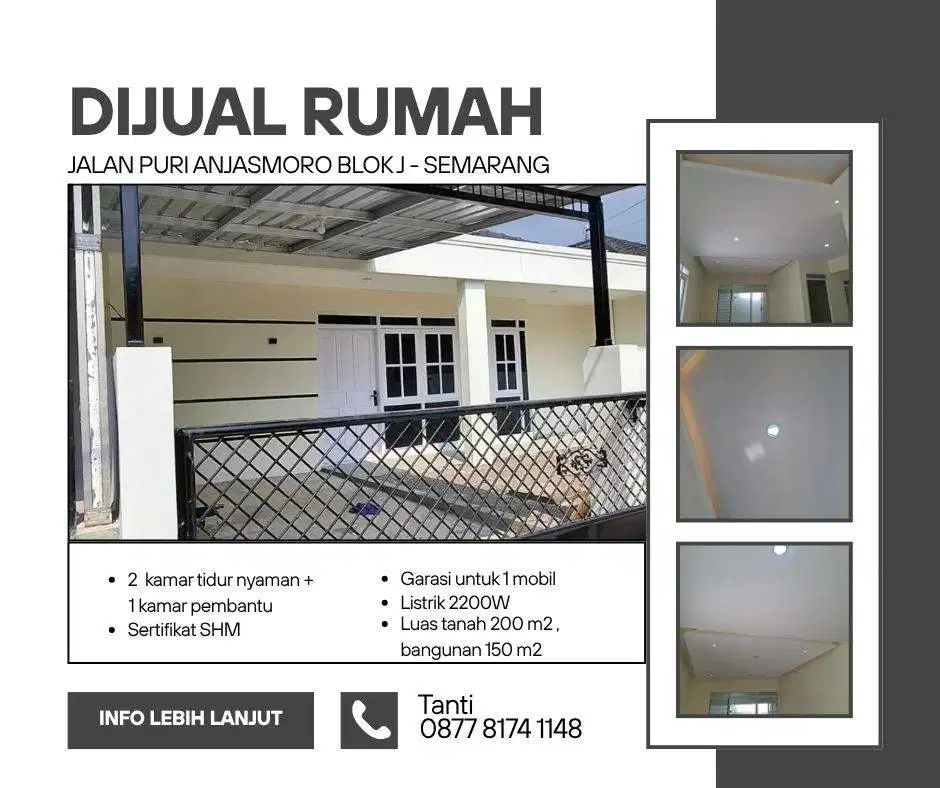 Dijual Rumah Jalan Puri Anjasmoro Semarang