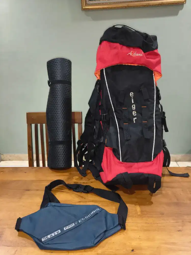 Dijual tas carrier/tas gunung eiger bonus matras & tas sandang