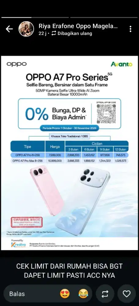 Kredit OPPO A7 Pro 5G - Cicilan Ringan serta Garansi Baterai 6 Tahun