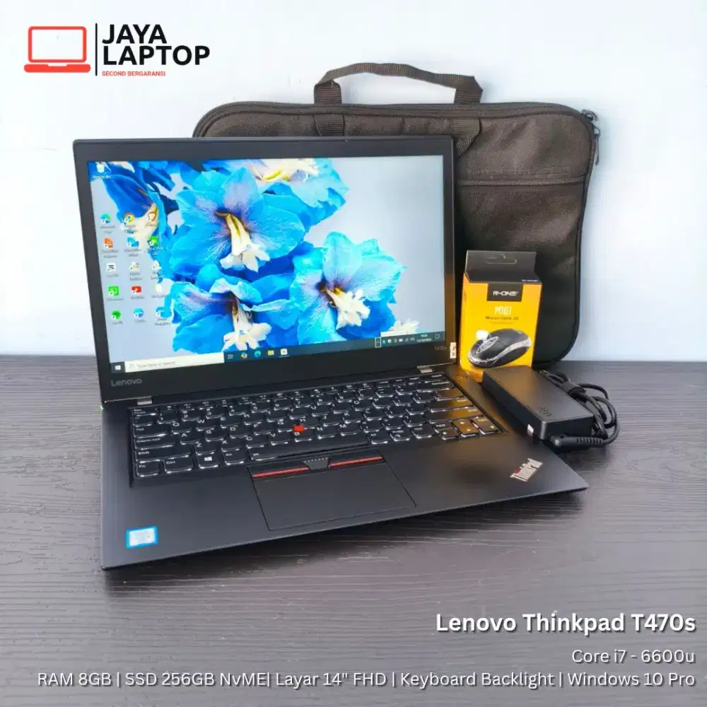 Lenovo Thinkpad T470s i7 Gen 6 RAM 8GB SSD 256GB Laptop Second Bekas