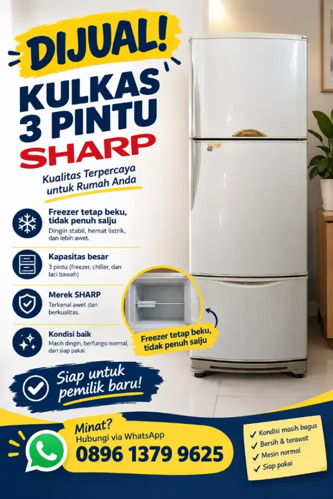 Di jual kulkas 3 pintu