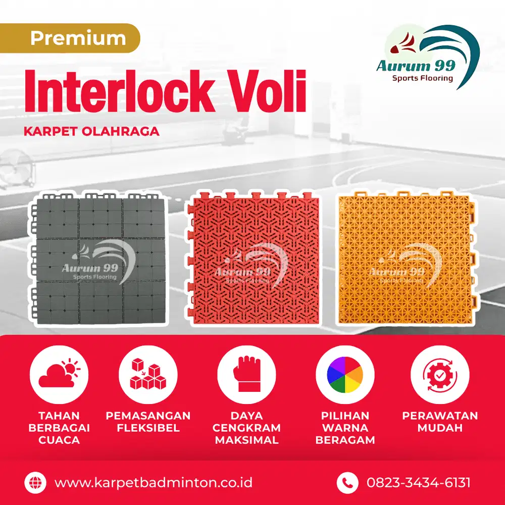 Lantai Interlock Voli - interlock lapangan olahraga (Premium)