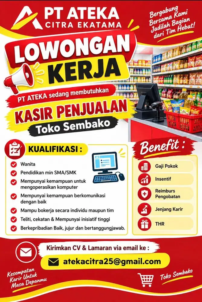 Lowongan Kerja Kasir Penjualan