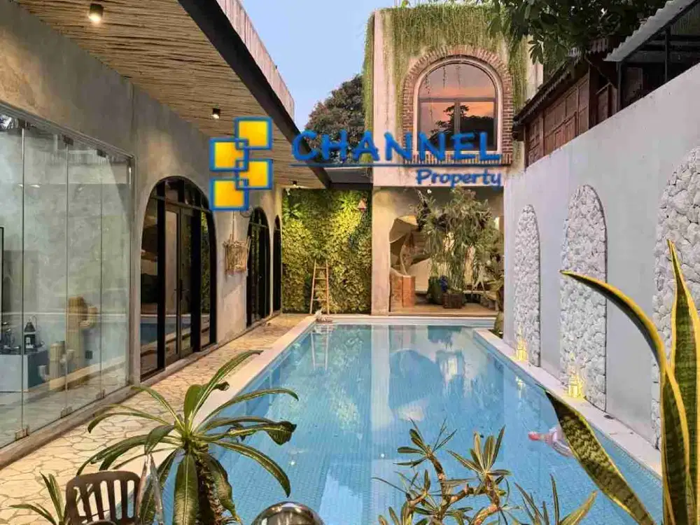 Jual Rumah Mewah Desain Unik Ada Kolam Renang Pribadi di Parigi Pondok Aren Tangsel, An
