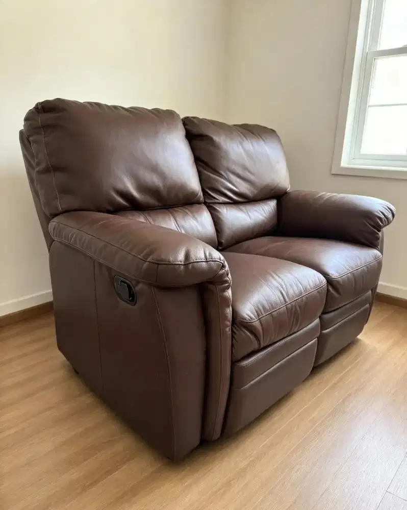 Sofa Recliner leather geuine 2 sear kulit asli