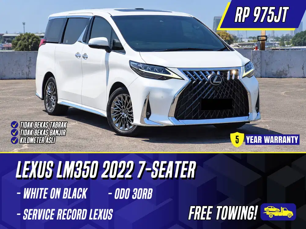 Lexus LM350 2022 7 Seater White on Black Putih LM 350