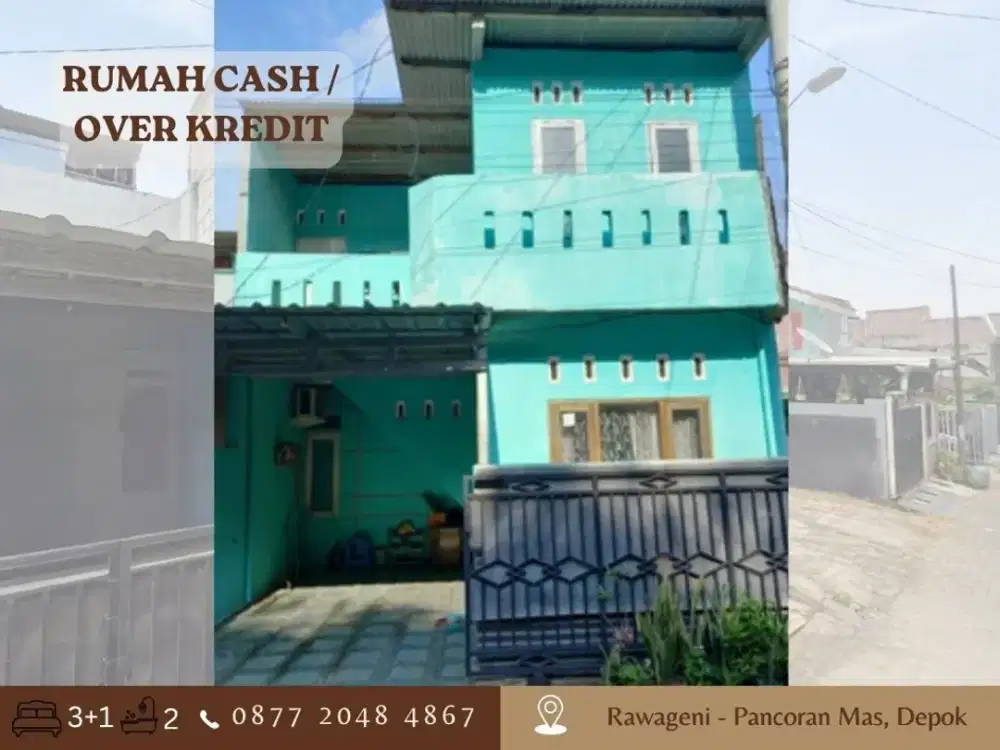 Rumah CASH bs Over Kredit 8 Thn Lg dkt Stasiun KRL di Pancoran Mas Depok