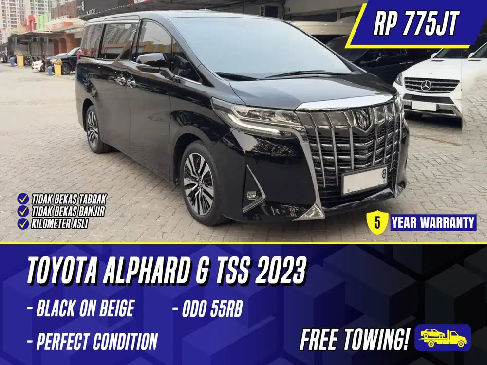 Toyota Alphard G TSS 2023 Black on Beige Hitam