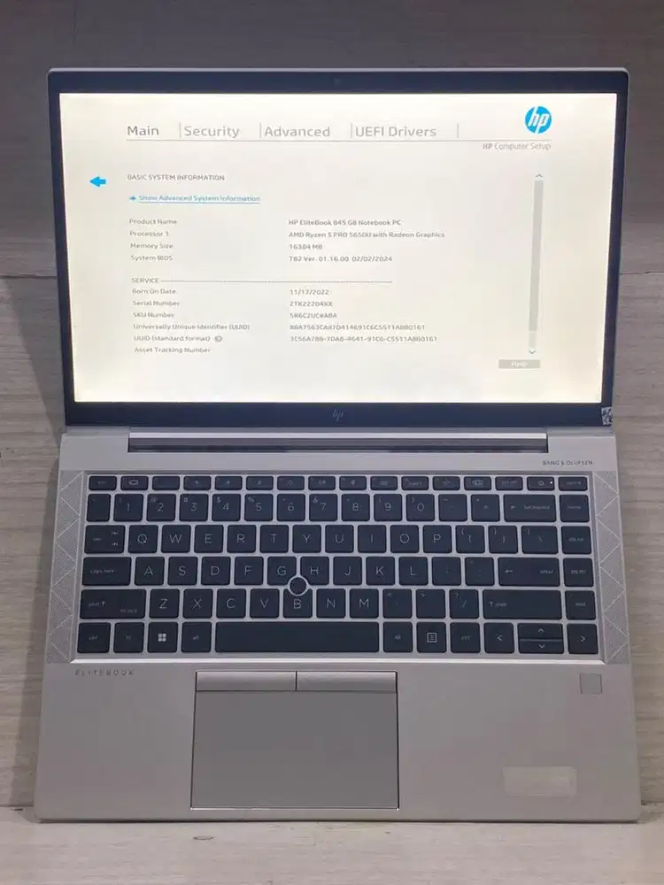 Hp Elitebook 845 G8 Amd Ryzen 5Pro 5650u Ram 8gb Ssd 256Gb Bergaransi
