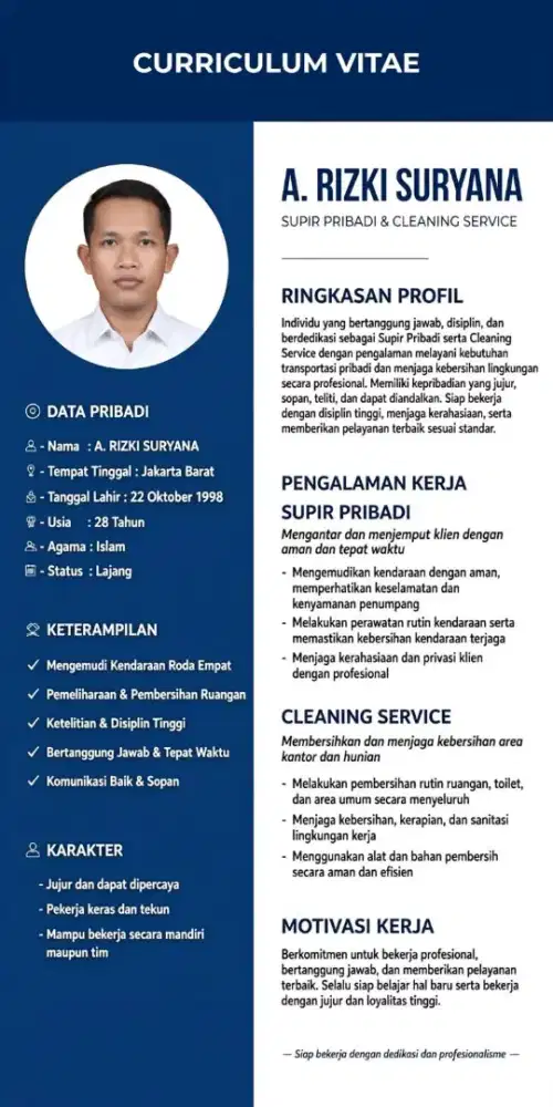 Mencari pekerjaan supir pribadi