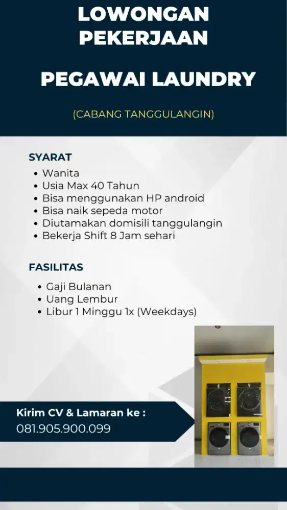 Lowongan Pegawai Laundry