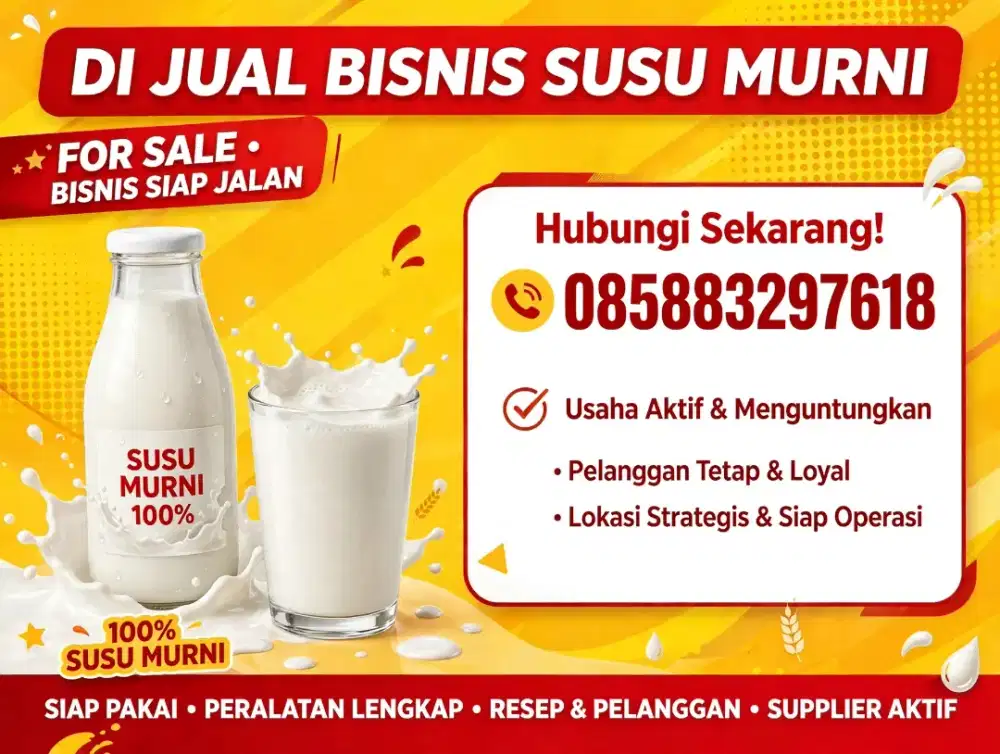 DI JUAL BISNIS SUSU MURNI ROTI BAKAR & KUKUS