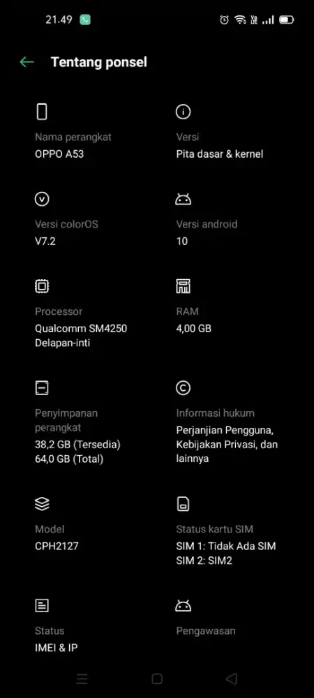 Oppo A53 ram 4/64