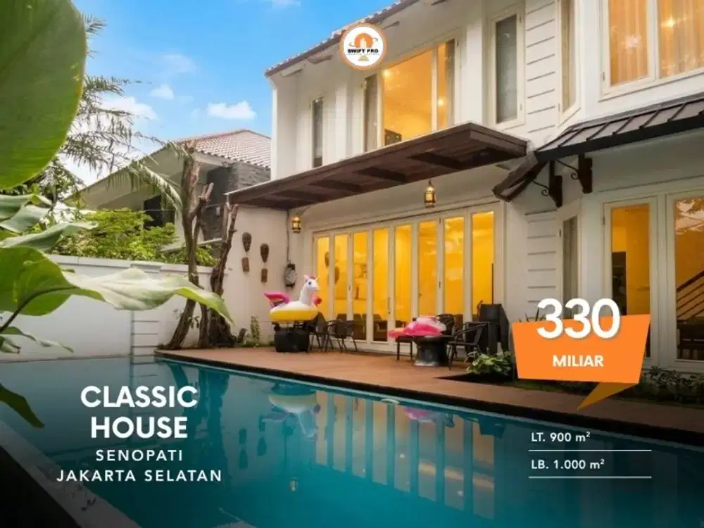 Classic House 2 Lantai + Attic SHM Hook Dekat MRT LRT Senopati